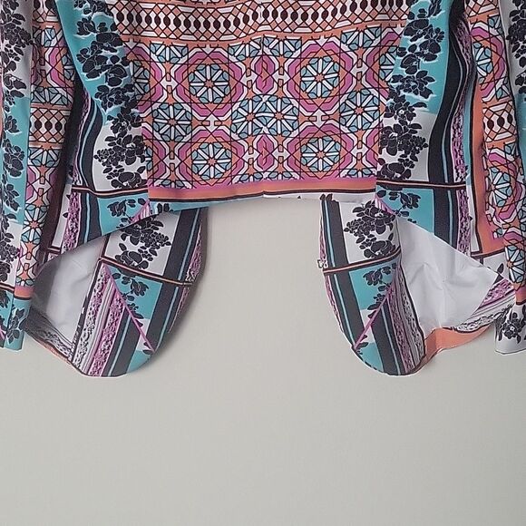 NWT Ladakh Scarf XS 2 Print Cropped Boho Office Blazer Colorful Jacket Sexy NEW - Picture 16 of 16